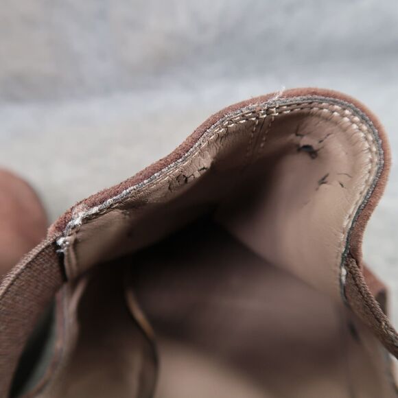 Meucci Shoes Women 10 Bootie Loafer Wedge Slip On Leather Heel Zip Leather Brown - Picture 14 of 16